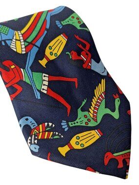 Turnbull & Asser Neiman Marcus Silk Tie Egyptian Hieroglyphics Vintage